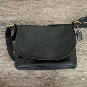 Coach black vintage leather crossbody